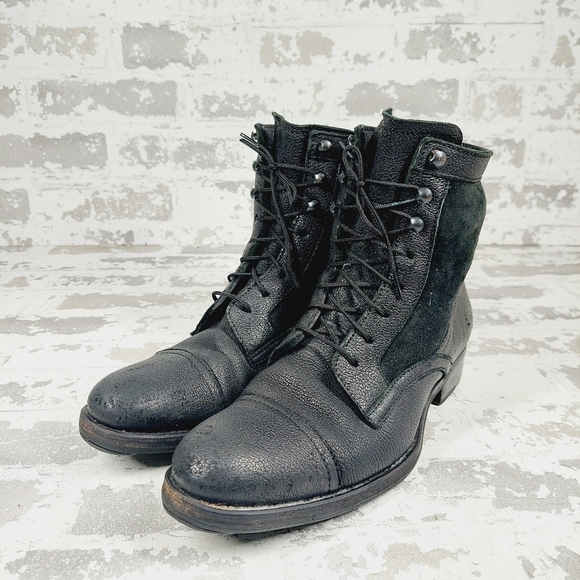 Tusitania Black Leather Almond Toe Lace Up Women's Ankle Boots i 303 - Picture 2 of 13